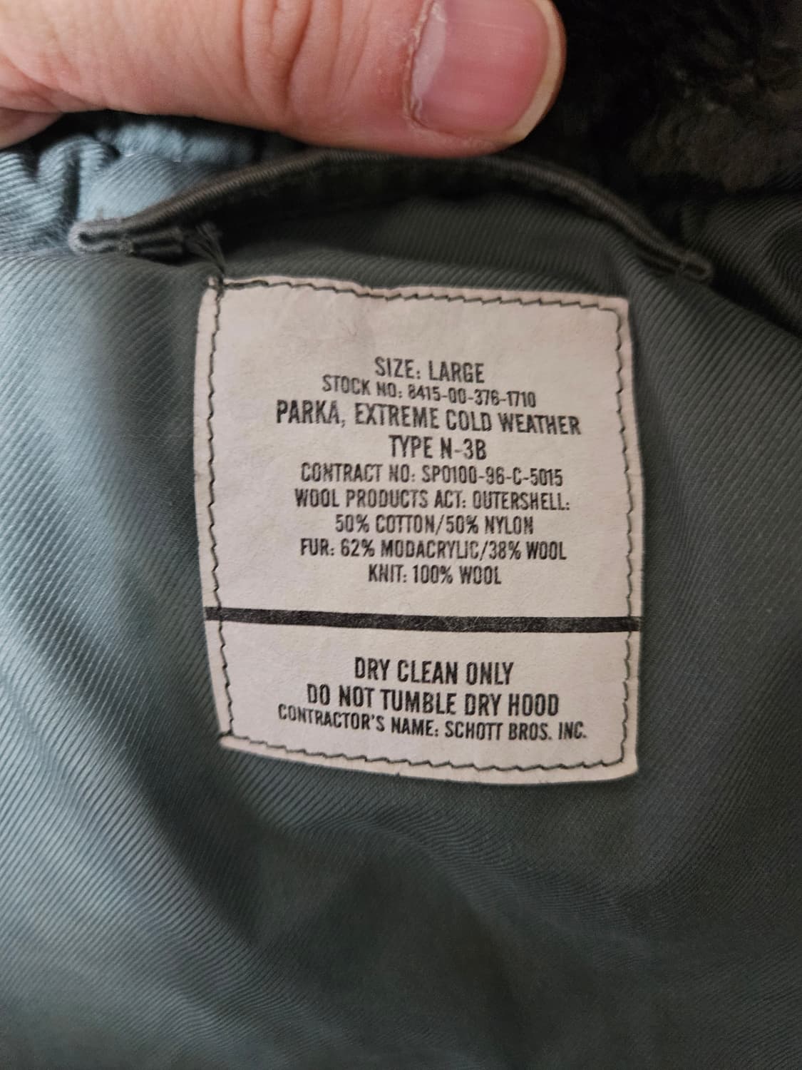 90s og 미군 n3b 콜드파카L 쇼트 사 상품이미지5