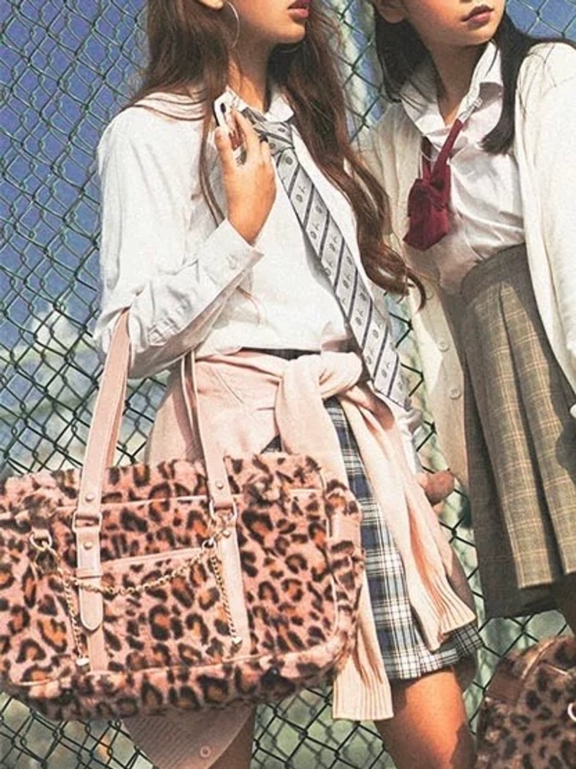갸루 필수템 레오파드 퍼백 상품이미지2