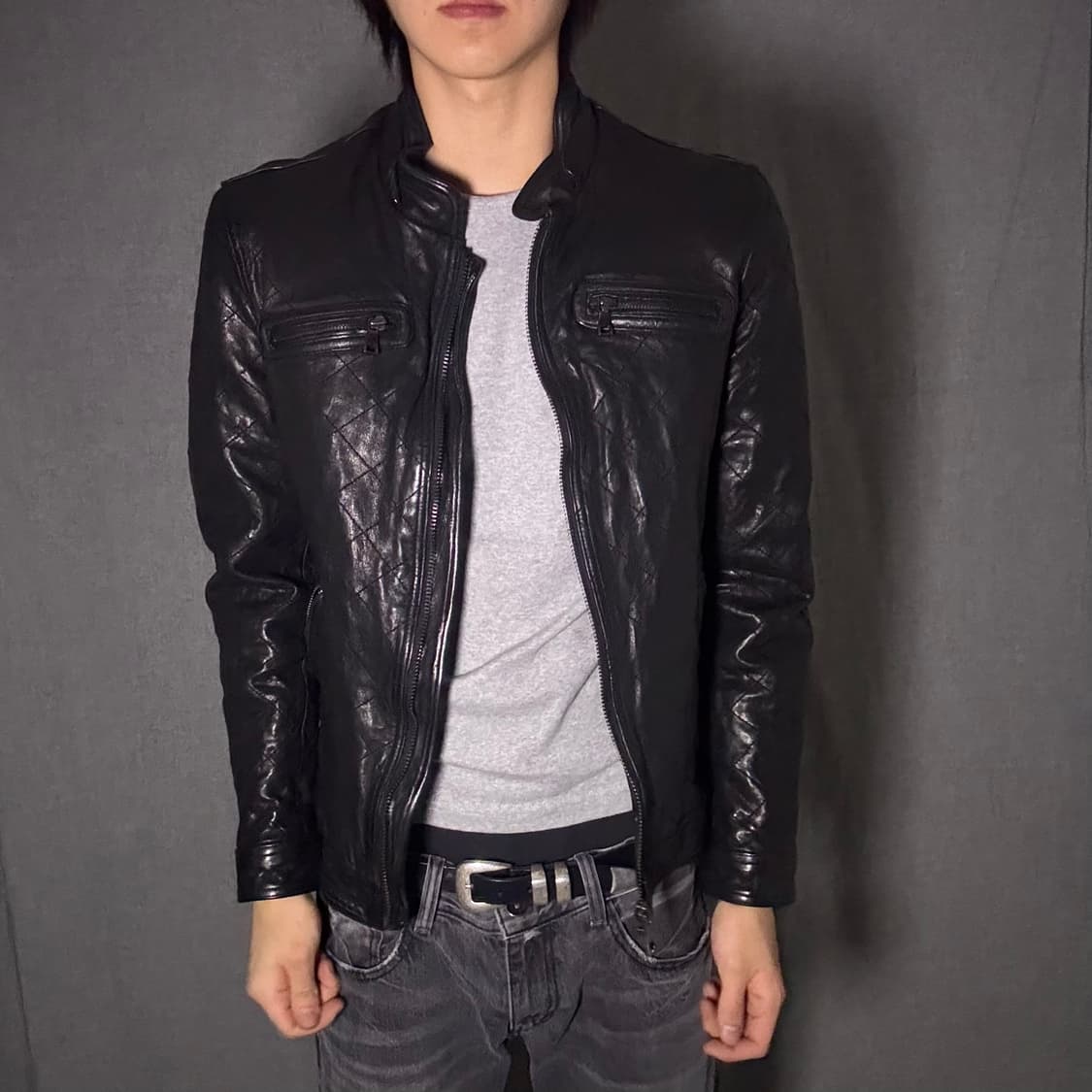 이태리 양가죽 퀄팅 라이더 자켓 상품이미지3
