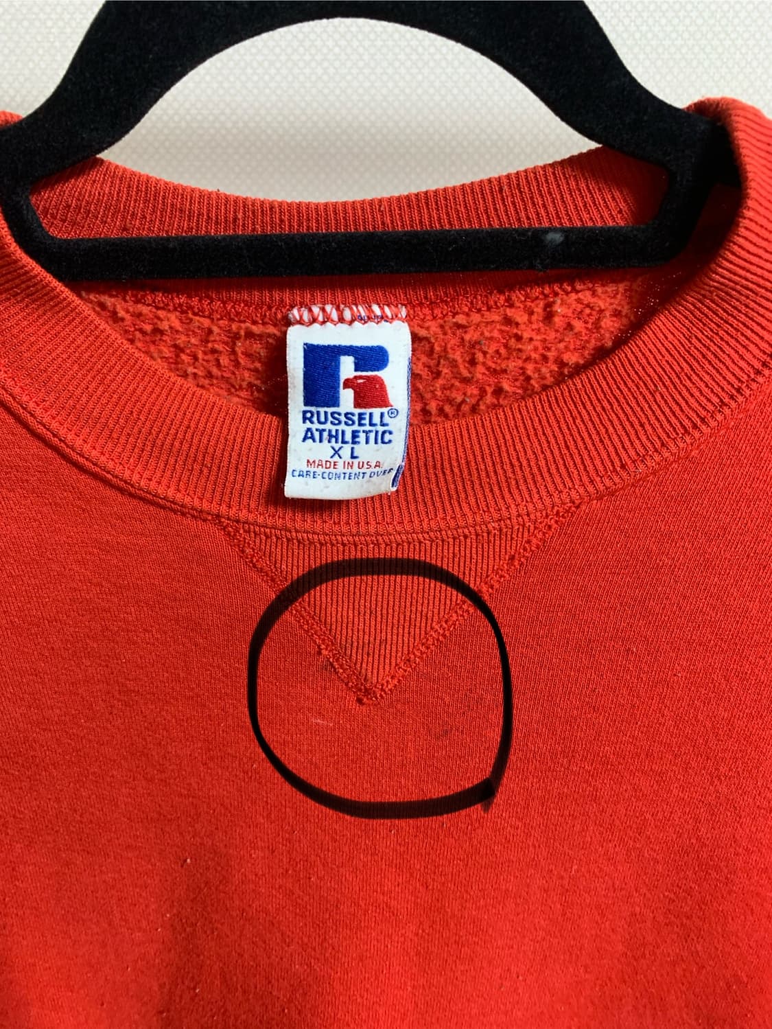 빈티지 90s USA 러셀 레드 스웻셔츠 상품이미지4