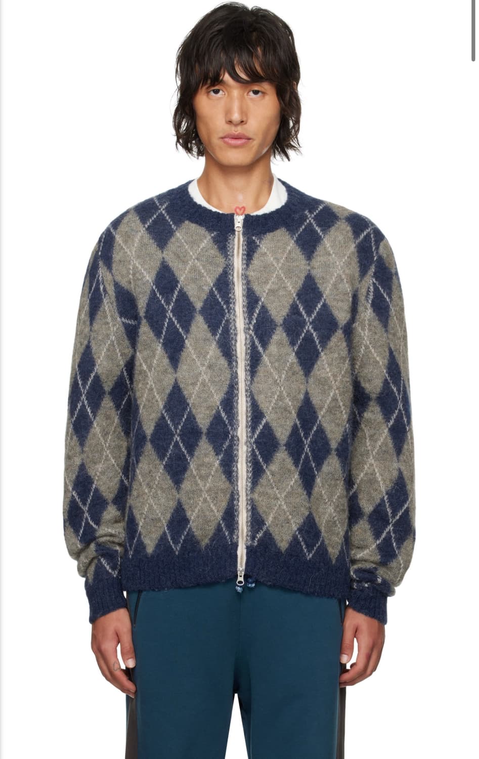 [M]기마구아스 앨리스 아가일 니트집업 상품이미지1