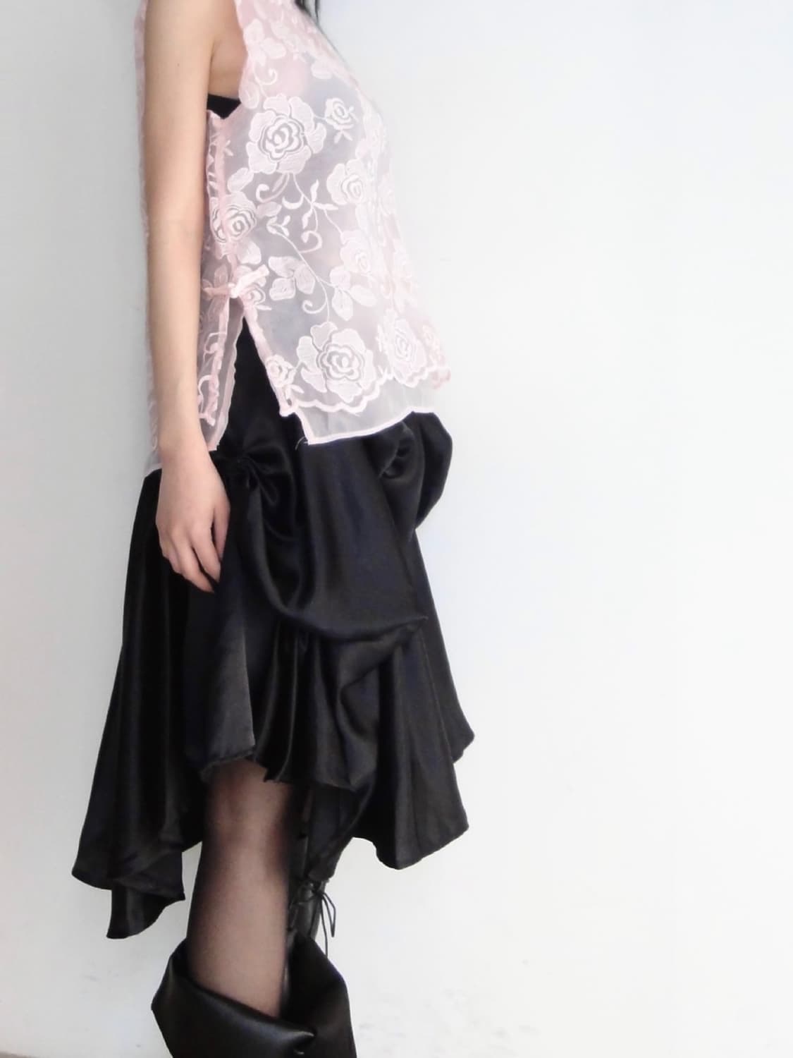 Floral jacquard sleeveless blouse / pink 상품이미지5