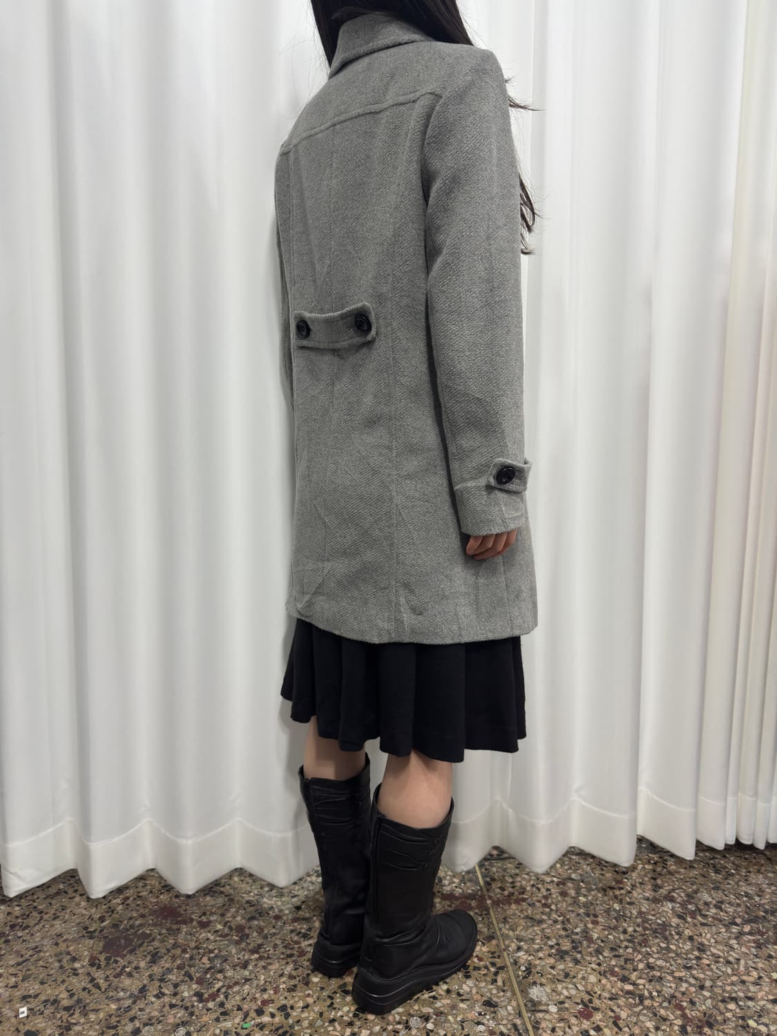 soft gray button coat 상품이미지6