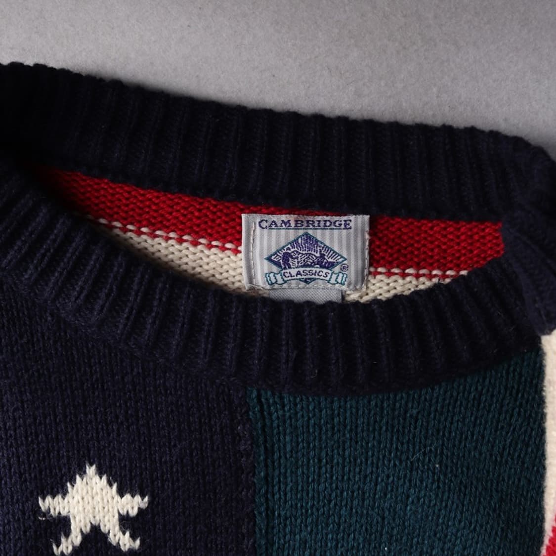 캠브리지 레트로 배색 니트 M 상품이미지5