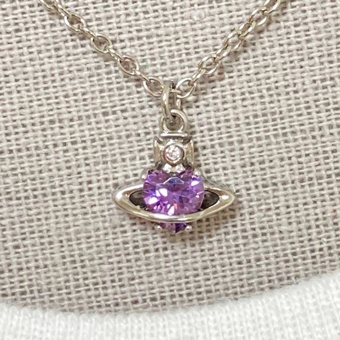 비비안웨스트우드 아카이브 퍼플 하트 크리스탈 팬던트 목걸이 상품이미지5