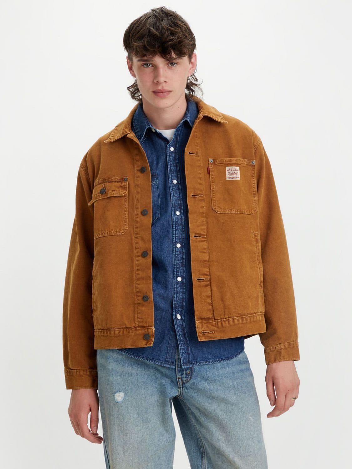 [M] 리바이스 Levis 썬라이즈 트러커 워크자켓 브라운 상품이미지3