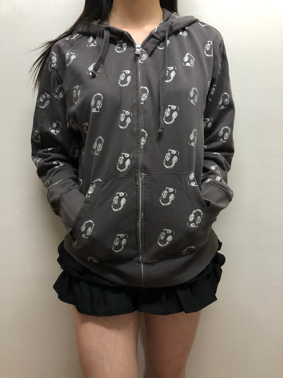 빈티지 그레이 펑크 후드집업 상품이미지7