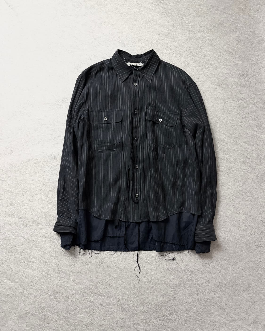 미도리카와 레이어드 컷오프 셔츠 상품이미지1