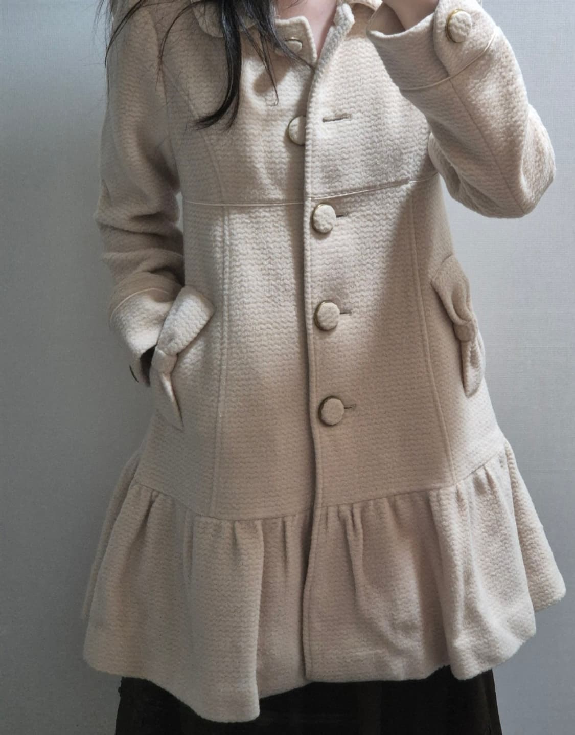 히메갸루 로디스포토 핑크 리본 코트 상품이미지2