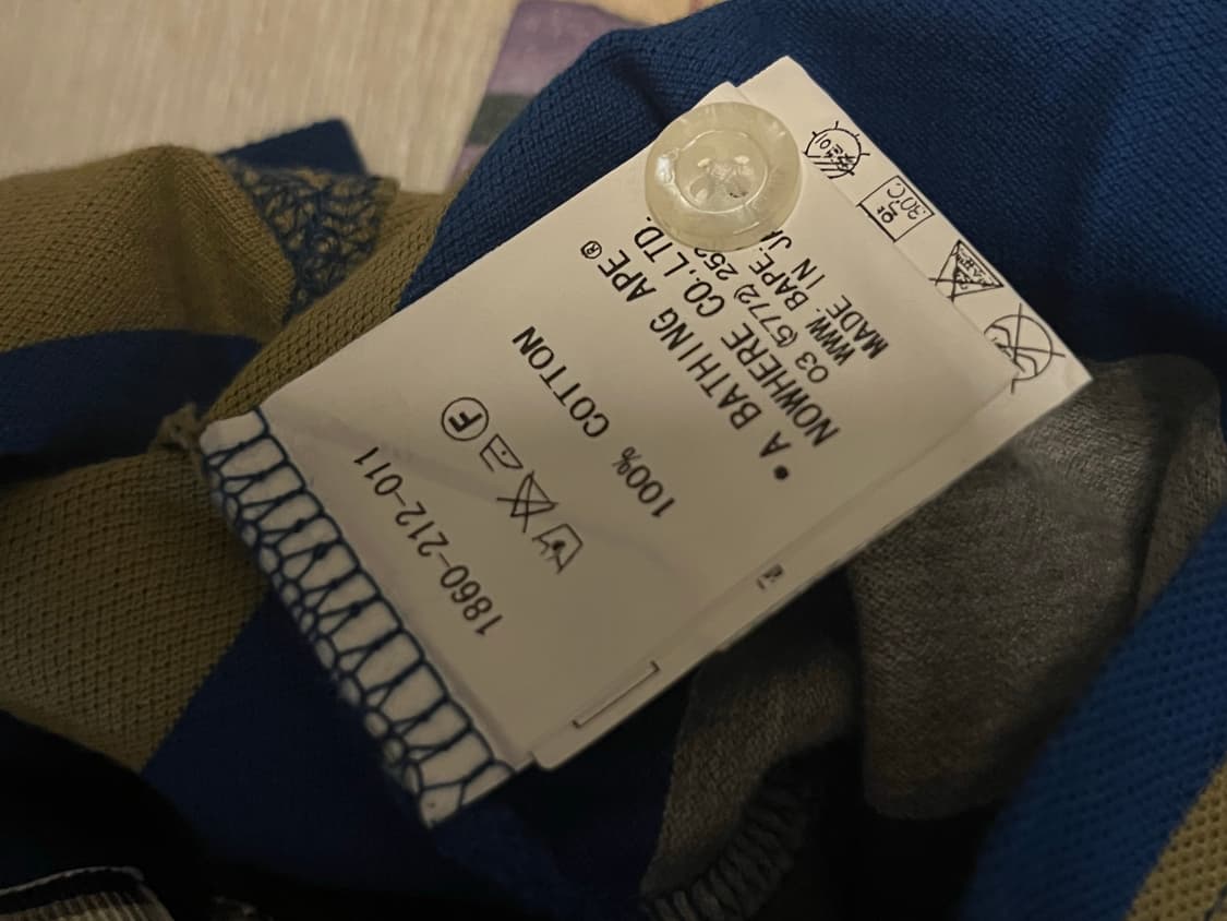 A bathing ape 스트라이프 폴로티 xs 상품이미지5