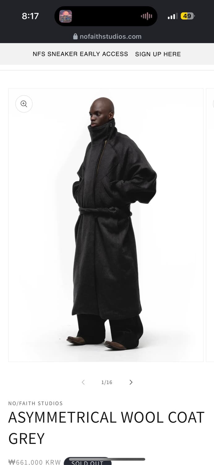 no faith studio COAT 구해요 상품이미지1