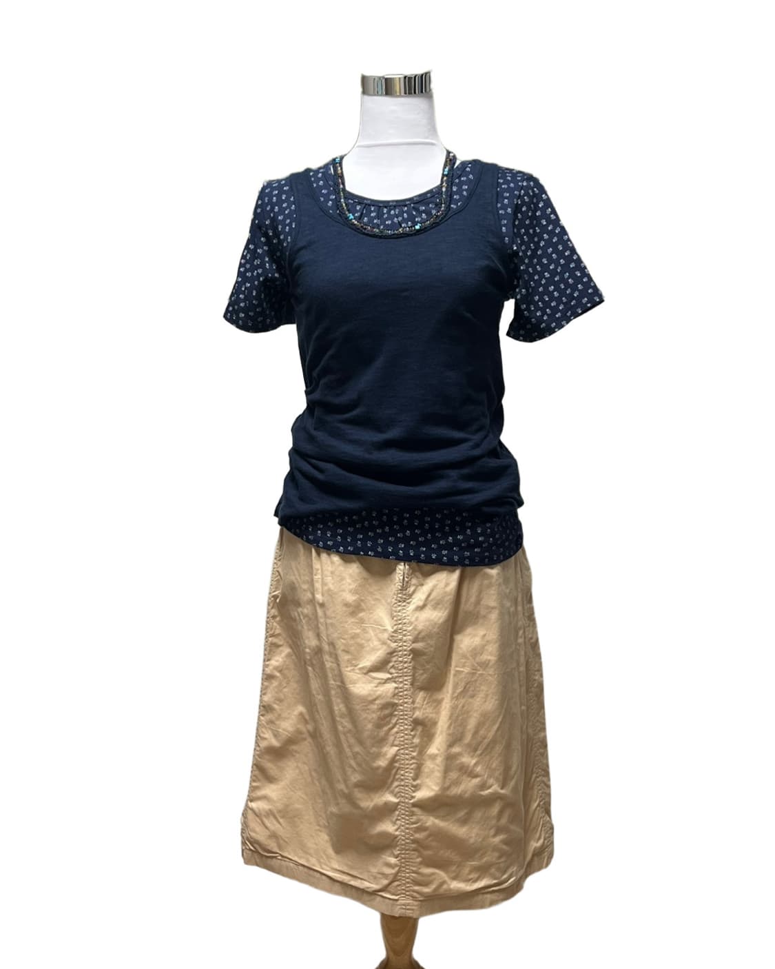 Navy flower pattern t shirt 상품이미지7