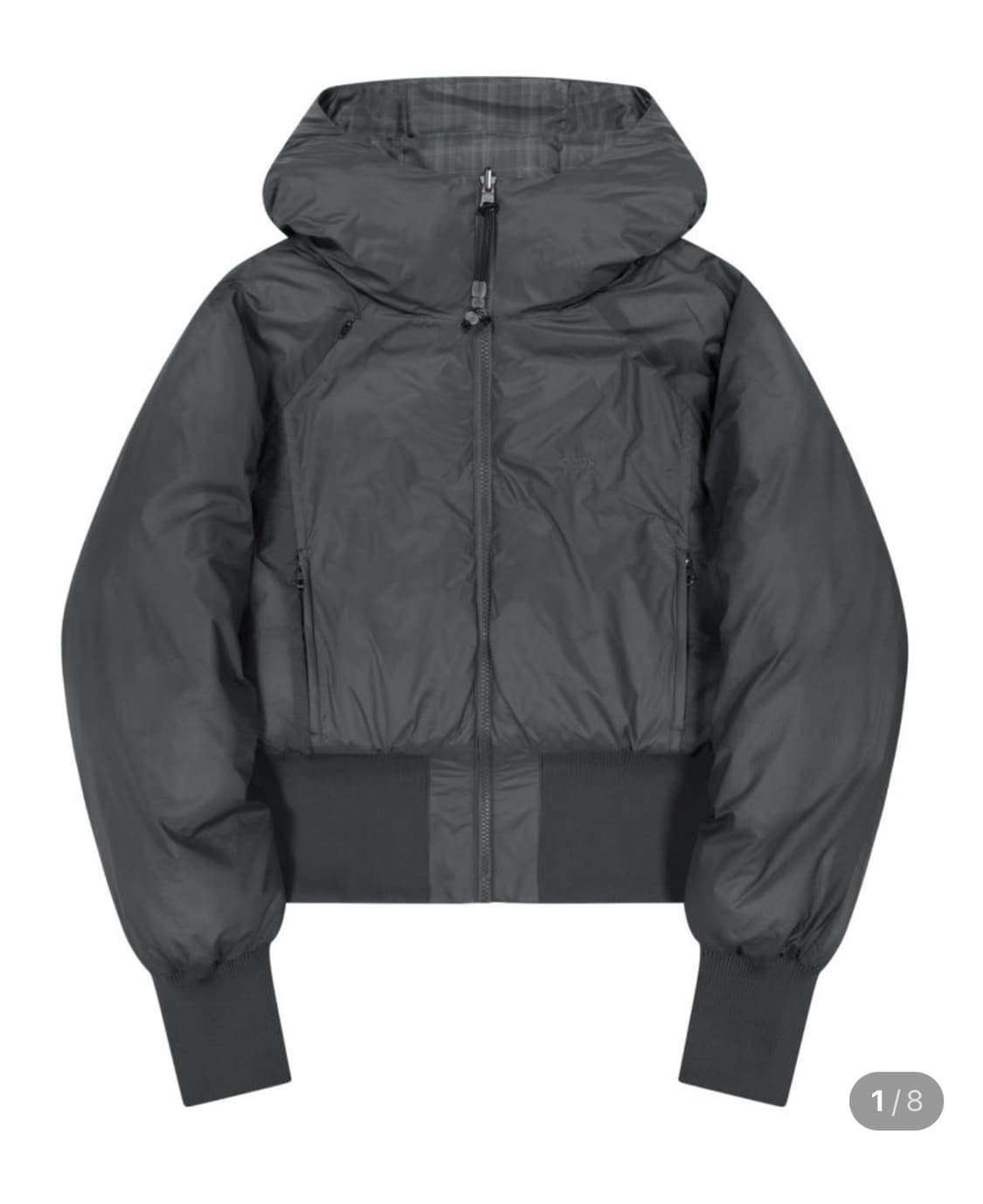 [새상품] 오호스 리버시블 체크패딩 차콜 1사이즈 상품이미지1