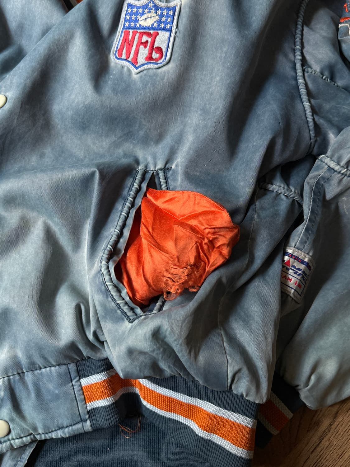 [L]90's NFL 시카고 베어스 빈티지 페이딩 바시티 자캣 상품이미지9