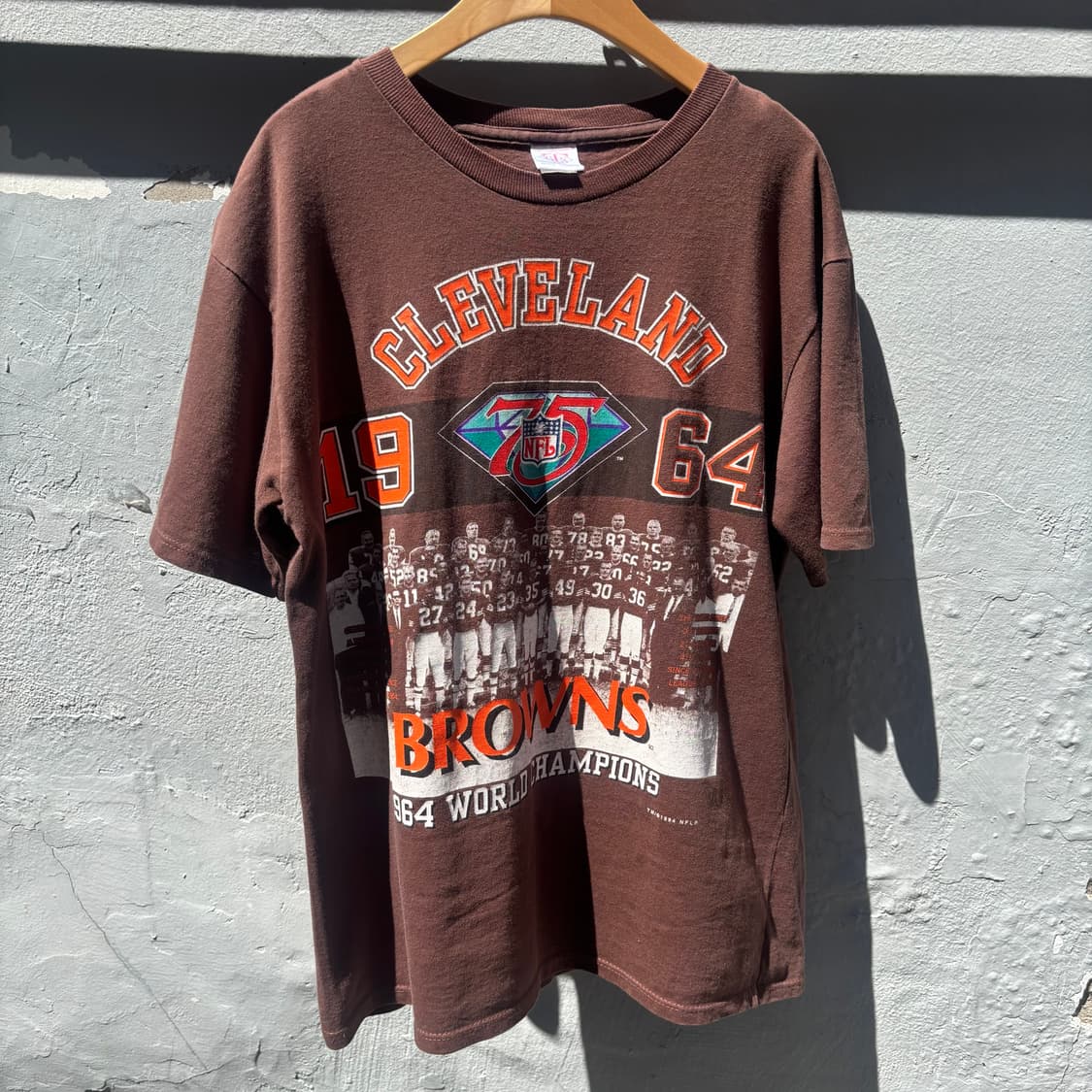 90s 오리지널 NFL 75th 클리블랜드 우승 스쿼드 티셔츠 상품이미지2