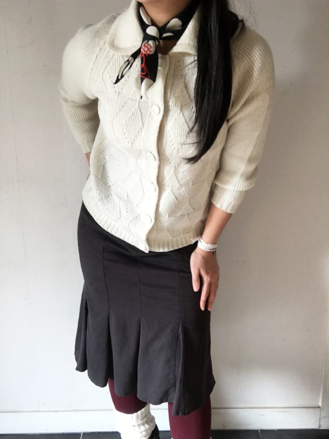 collar patterned cardigan  상품이미지3