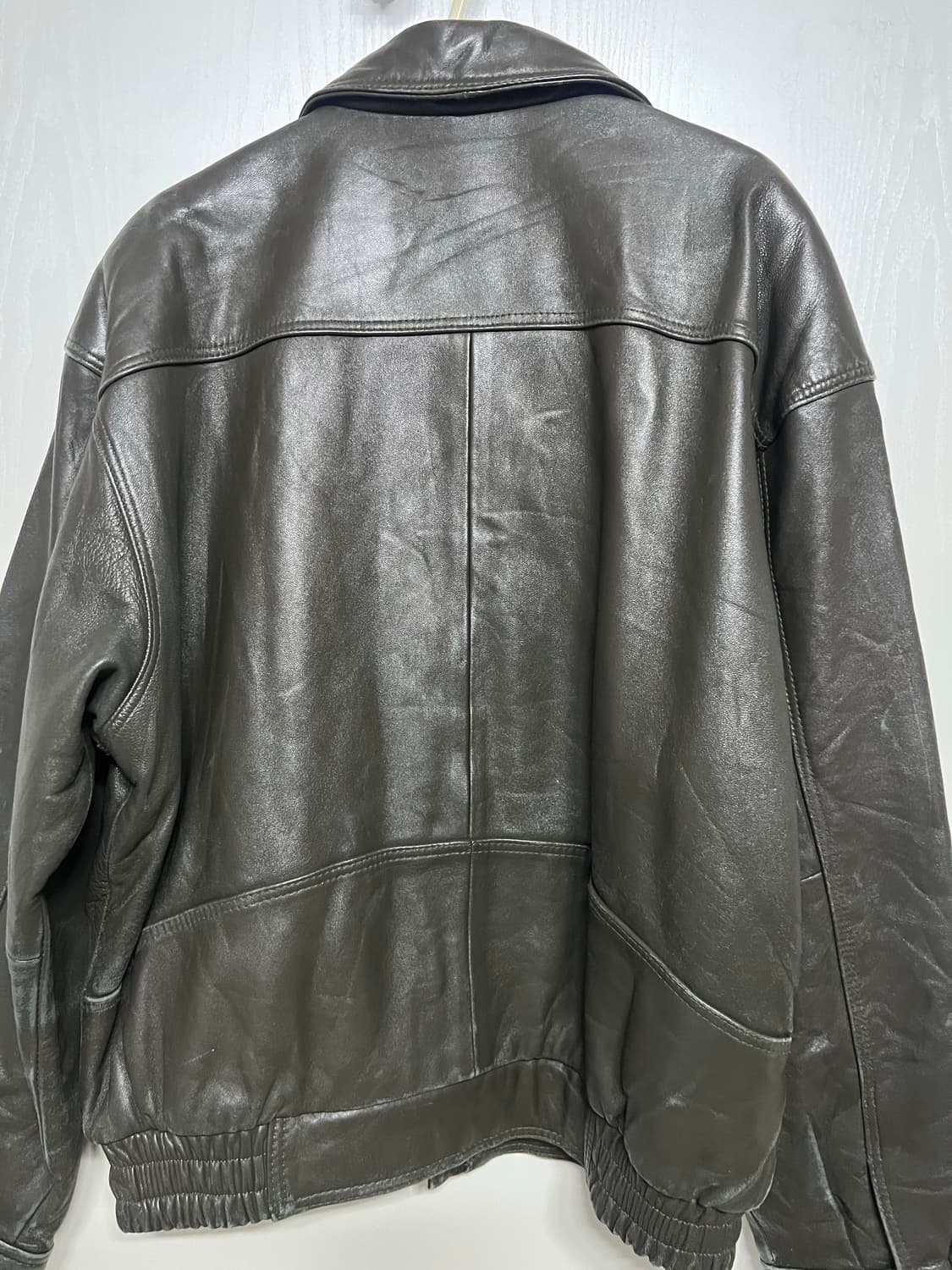 양가죽 블루종 짙은 올리브색 상품이미지5