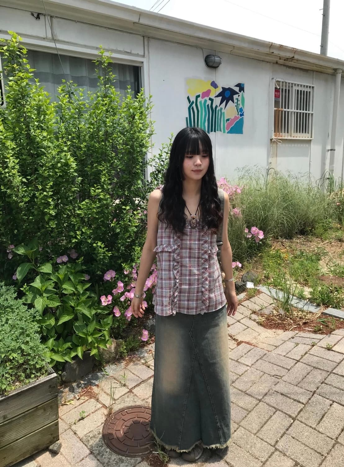 시즐 seezul 하우 체크 슬리브 나시 상품이미지3