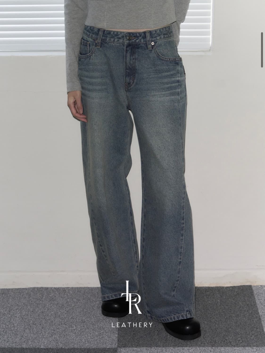 레더리 로우라이즈 팬츠 상품이미지1