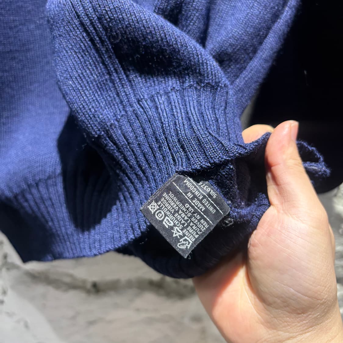 90‘s 버버리 엘보패치 코만도 울 니트 상품이미지2