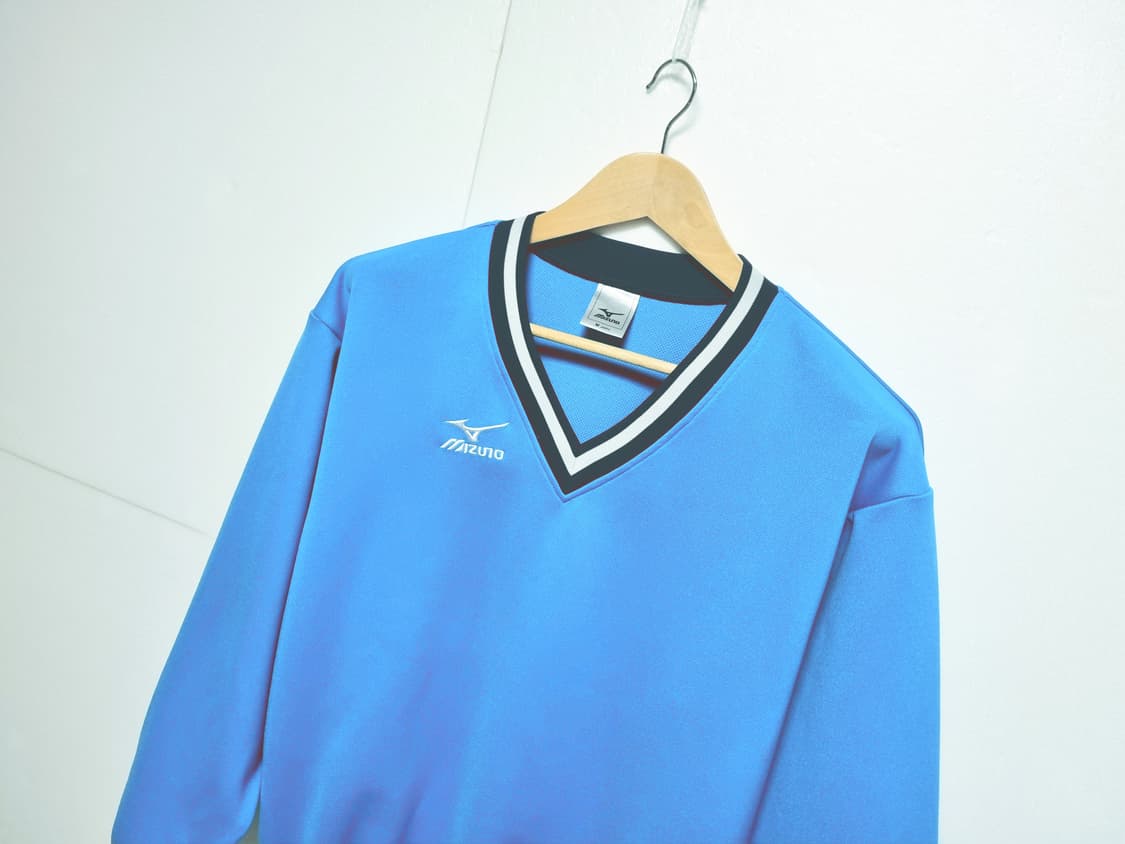 남성 미즈노 구형 일본판 기능성 브이넥 스웻셔츠 긴팔 맨투맨 트레이닝복 상품이미지1