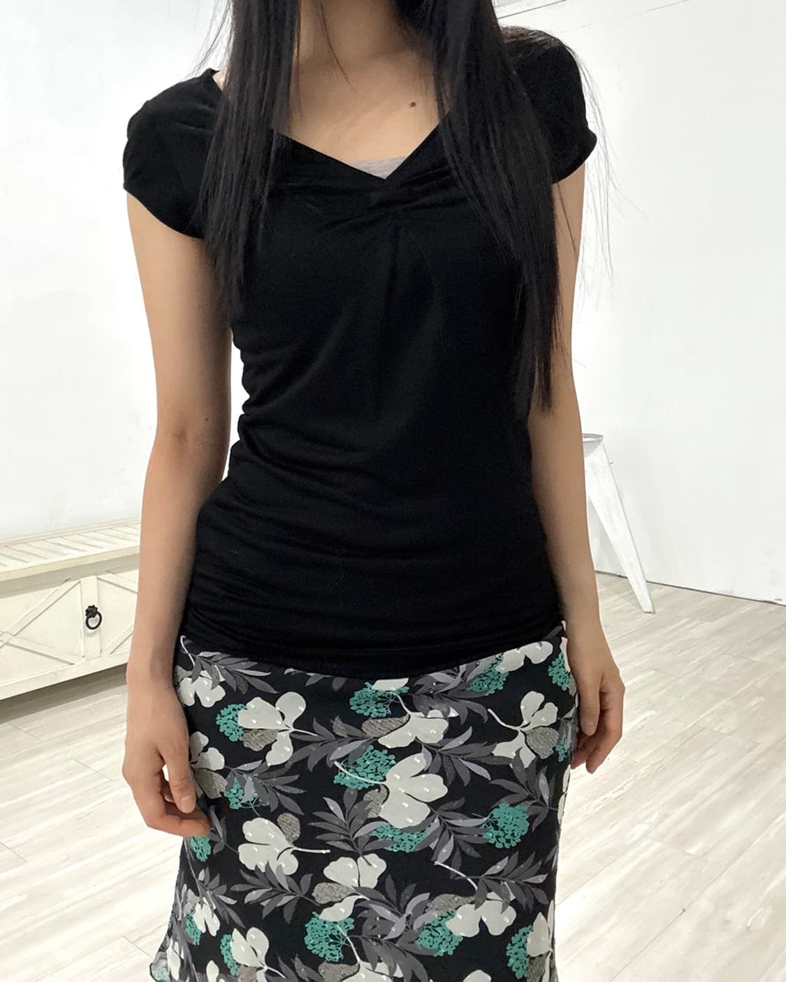 Black Cardigan+ Short Top 상품이미지5