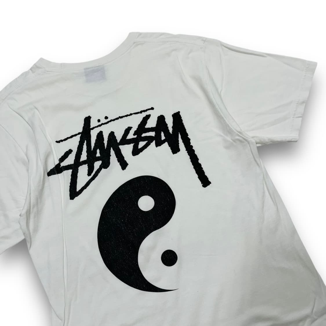 스투시 태극 음양 로고 빈티지 화이트 반팔 티셔츠 상품이미지2