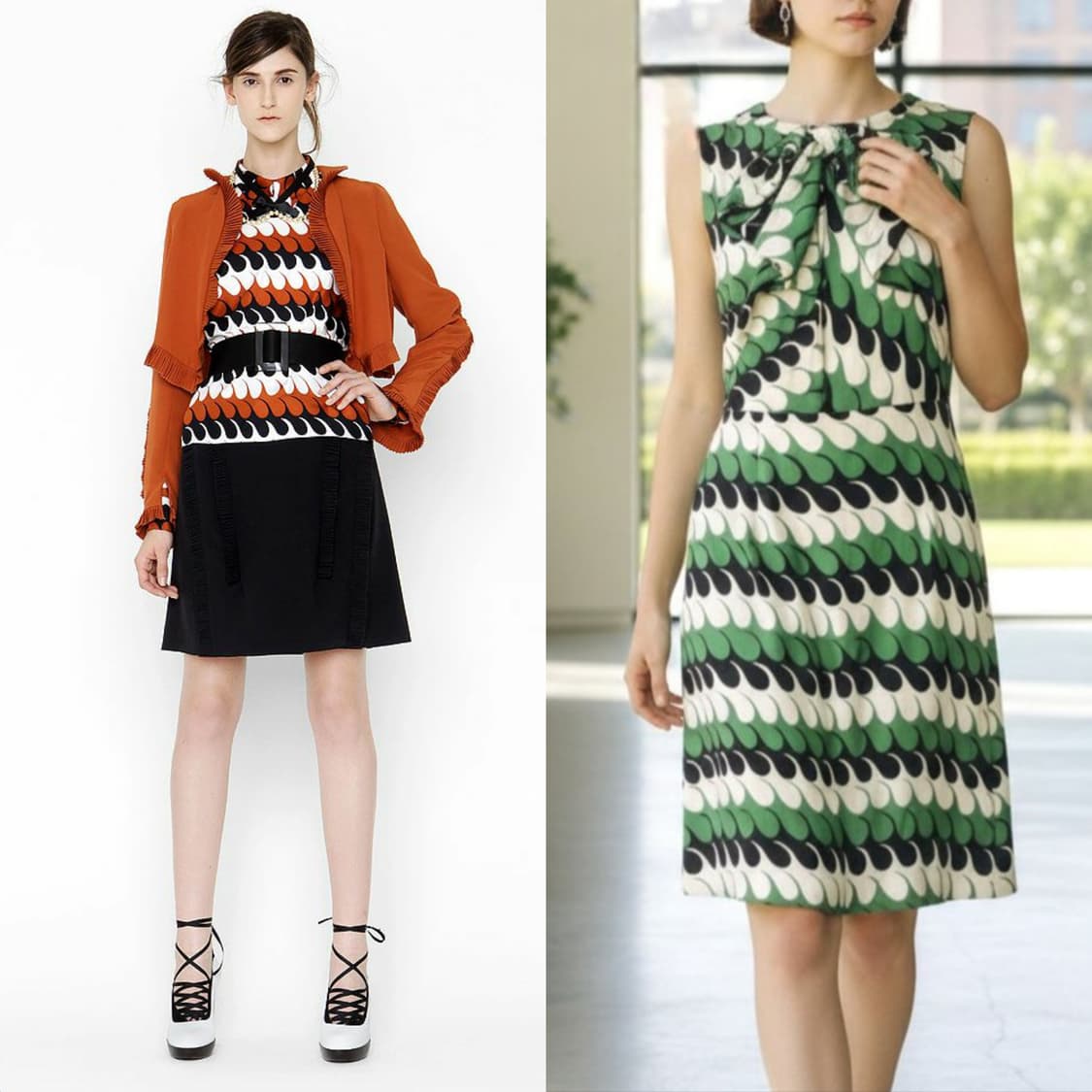 MARNI 마르니 리조트컬렉션 멀티컬러 웨이브패턴 보우 실크 블라우스 상품이미지1