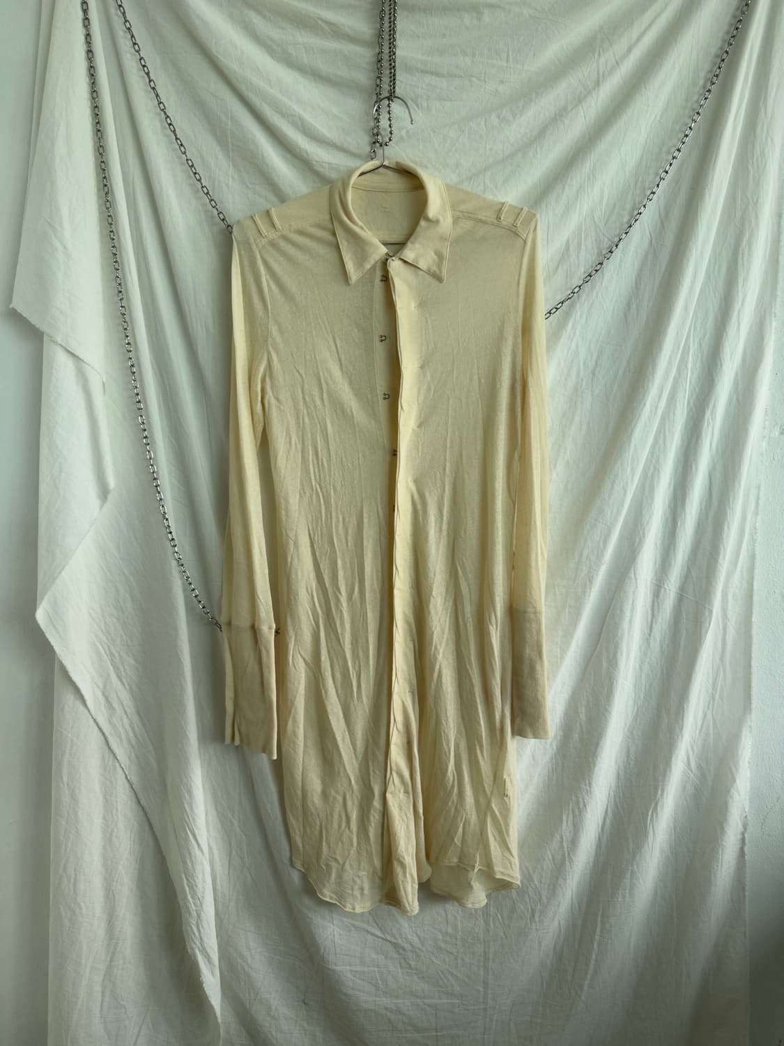 요지야마모토 Y’s 레드라벨 드레이프 롱 셔츠 가디건 상품이미지4