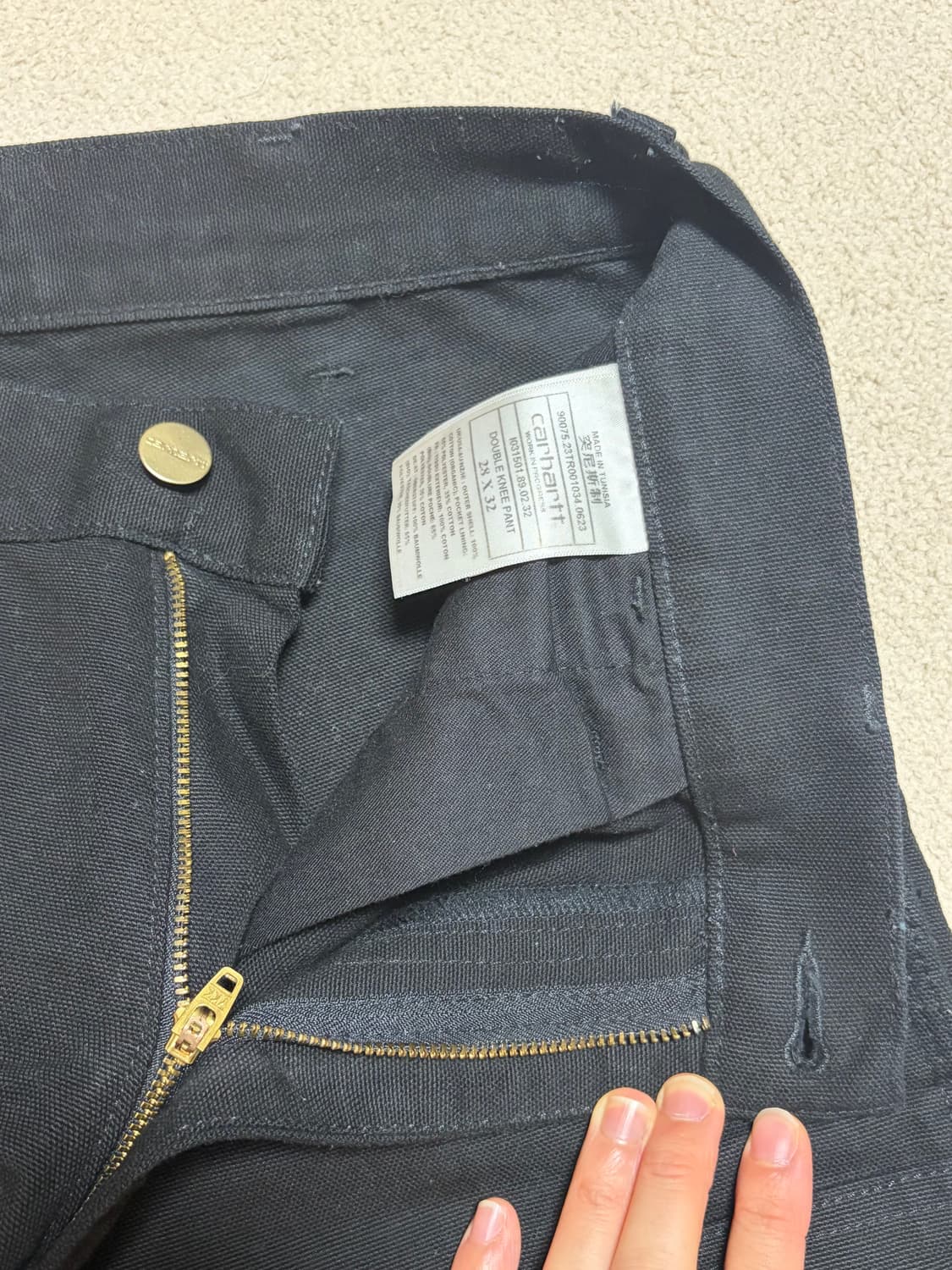 칼하트 더블 니 팬츠 블랙 28x32 상품이미지5