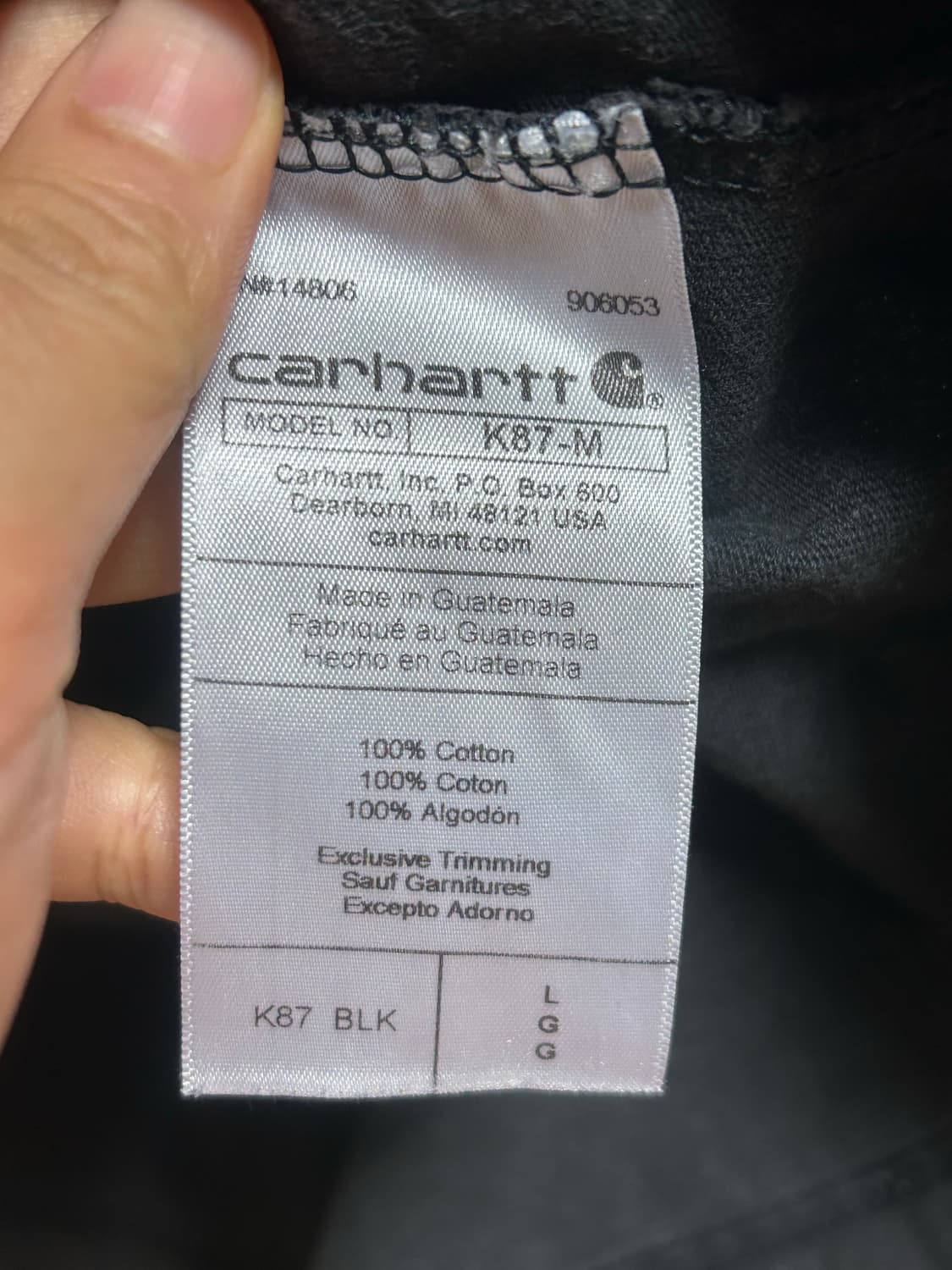 칼하트 K87 루즈핏 반팔티 차콜그레이 L 상품이미지4