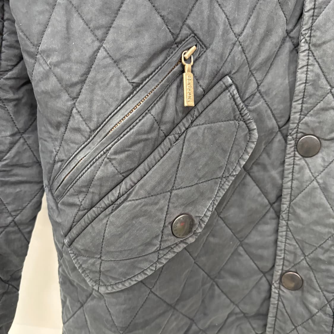 바버 블랙 퀼팅 자켓 남성L 상품이미지3