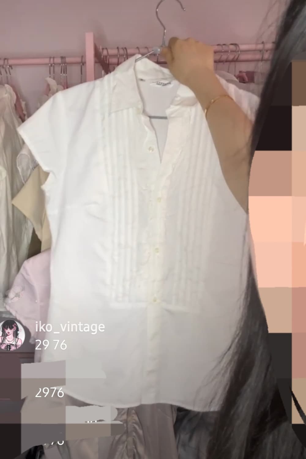 이코빈티지 프릴 반팔셔츠 공겜여주고스긱시크나드모리걸히메갸루 상품이미지1