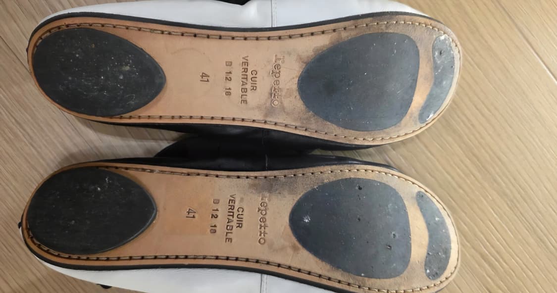 레페토 블랙&화이트 리본 플랫슈즈 41 상품이미지2