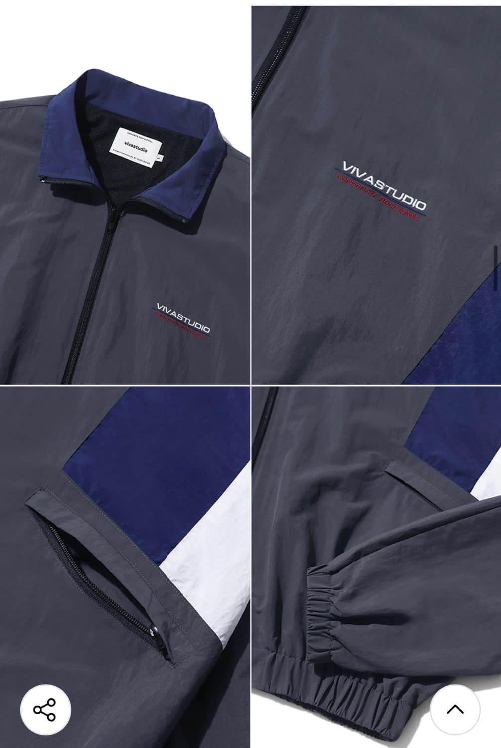 비바스튜디오 TRACK JACKET KS [CHARCOAL] 바람막이 상품이미지3