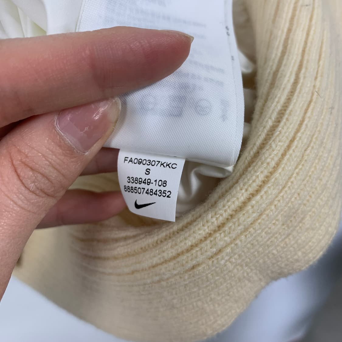 나이키 스우시 아이보리 니트 후드집업 상품이미지6