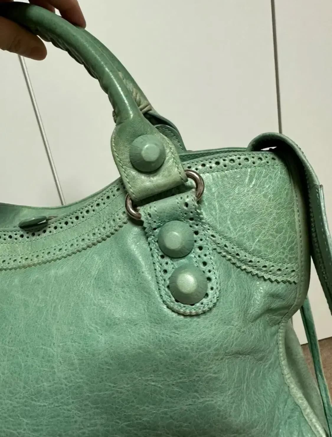 발렌시아가 민트 모터백 커버징 한정판 상품이미지5