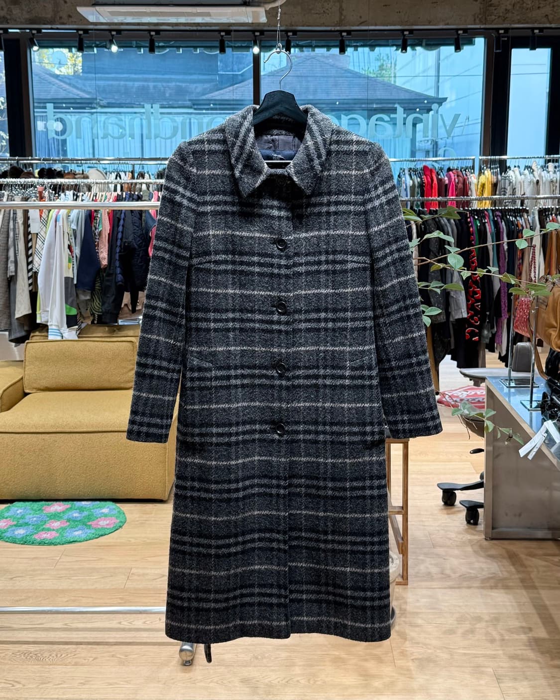 버버리 그레이 노바체크 울 롱 코트  상품이미지1