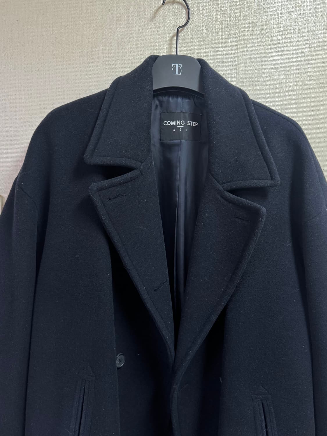 COMING STEP 네이비 오버핏 코트 상품이미지2