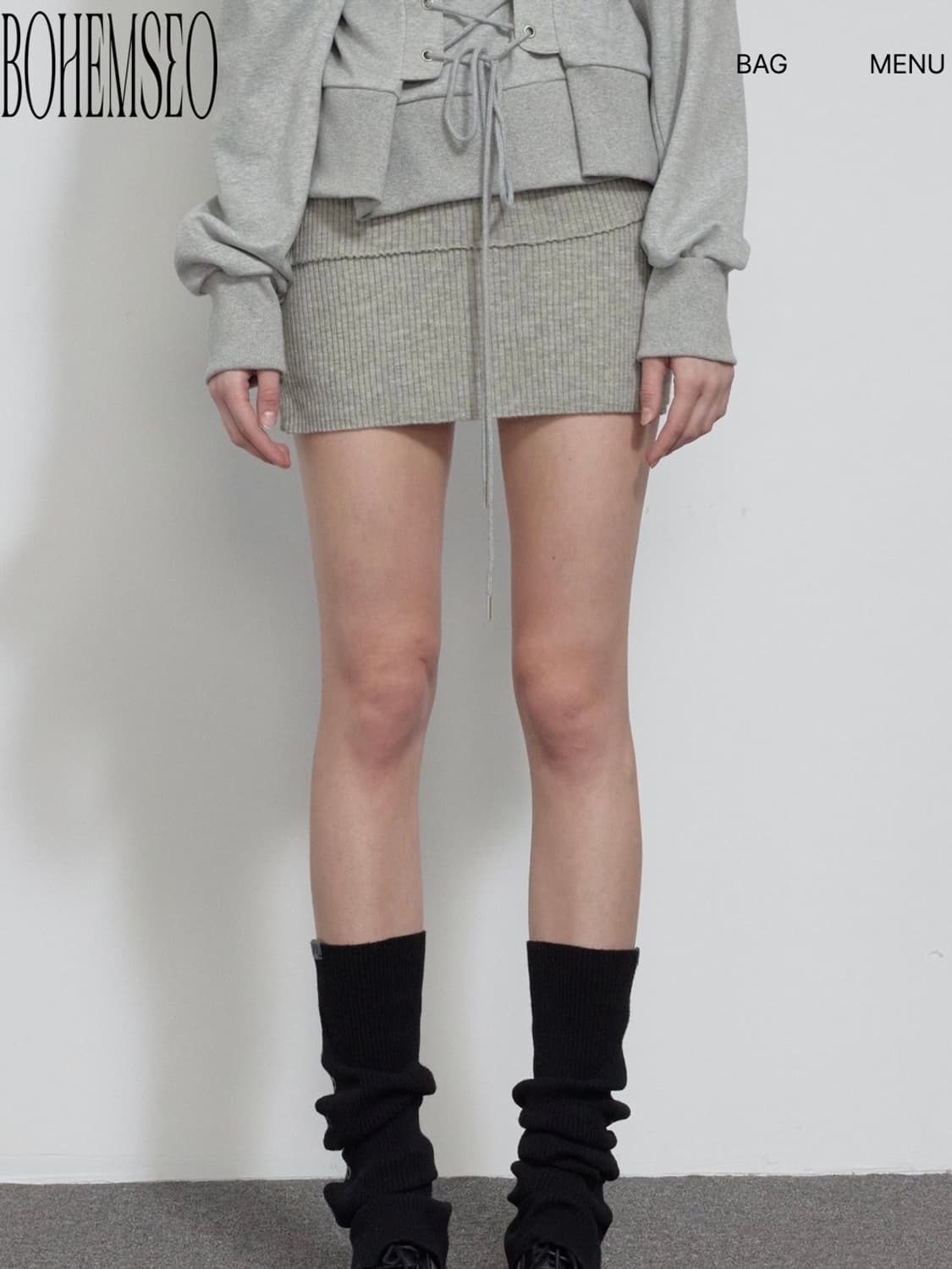 보헤미안서울 니트스커트 LAYERED FOLDED KNIT SKIRT 상품이미지1