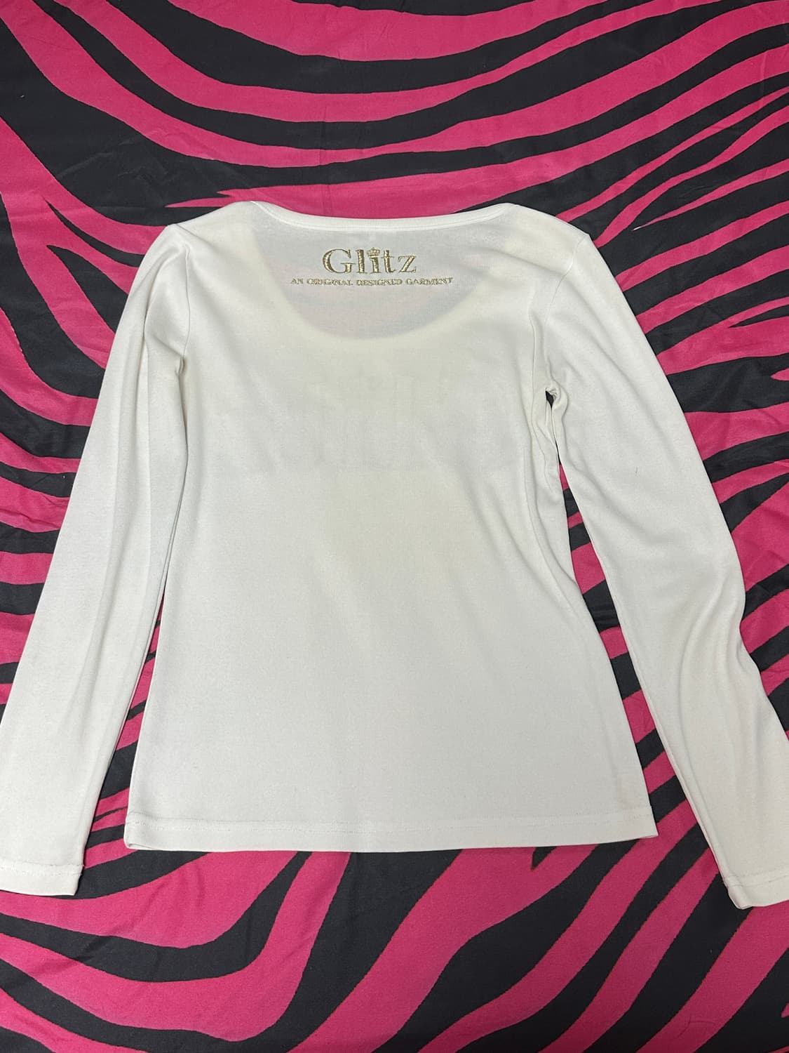 glitz 글리터 갸루 오네갸루 화이트 긴팔 티셔츠 상품이미지2