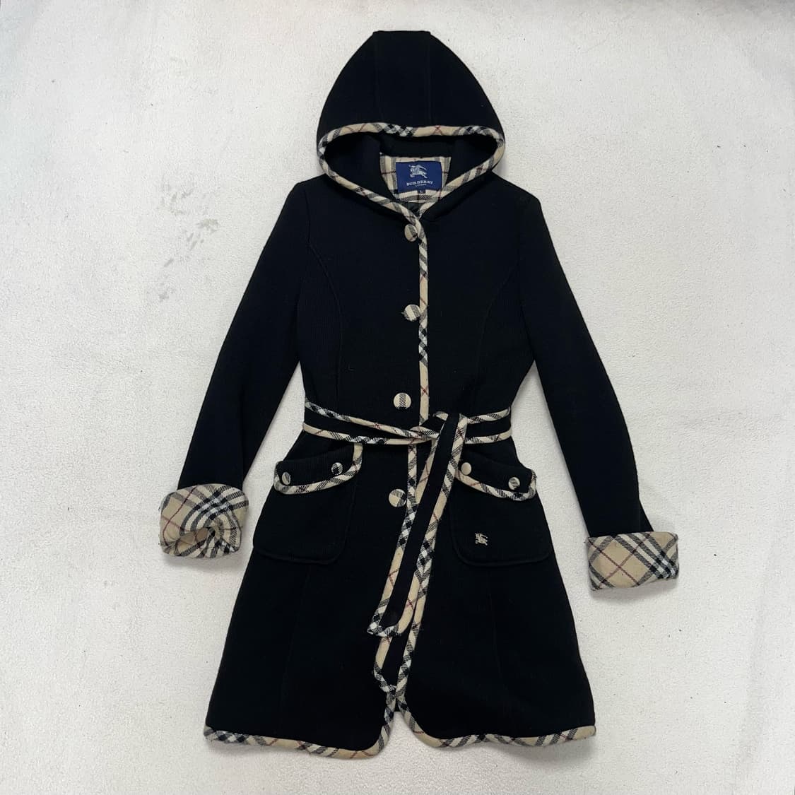 Burberry Nova Check Knit Hooded Coat 상품이미지4