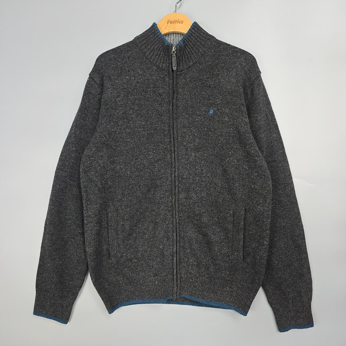 올젠(OLZEN) 울 혼방 집업 니트 가디건 100 상품이미지1