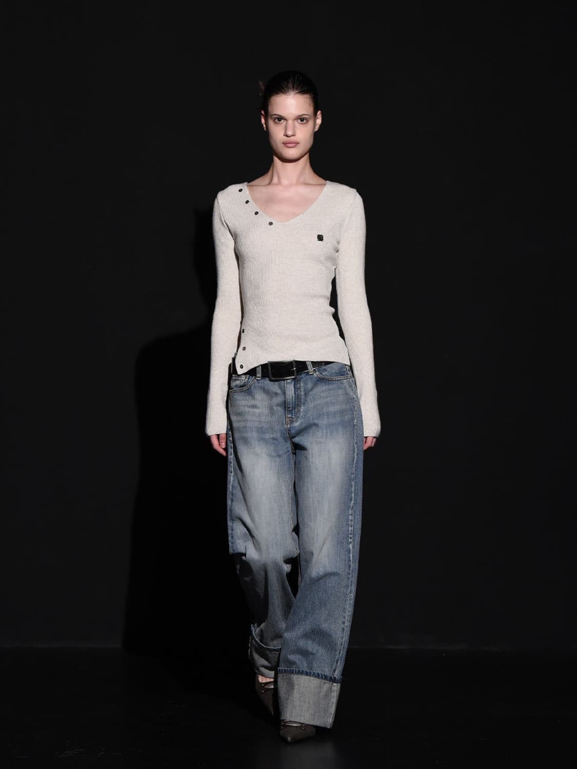 보헤미안서울 와이드 롤업 데님 팬츠 상품이미지2