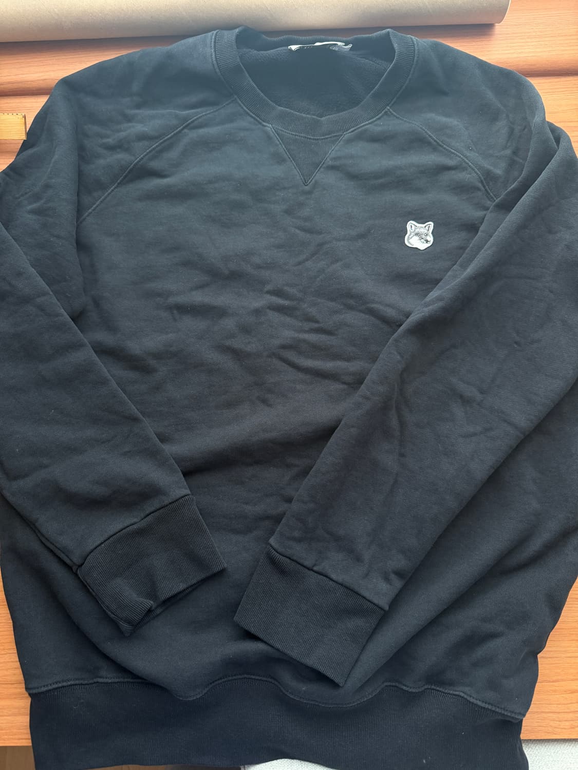 메종키츠네 그레이 폭스 헤드 패치 스웨트 셔츠 블랙 상품이미지2