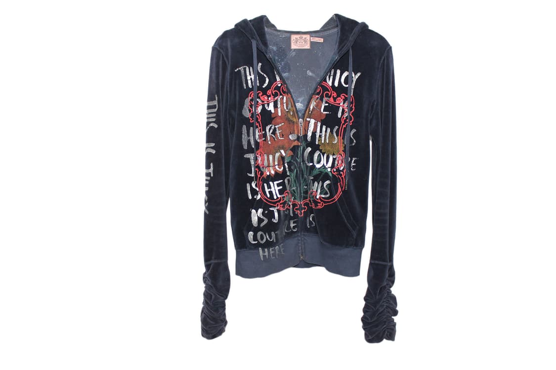 2000s Juicy Couture 쥬시꾸뛰르 셔링 집업 벨벳 져지 상품이미지1