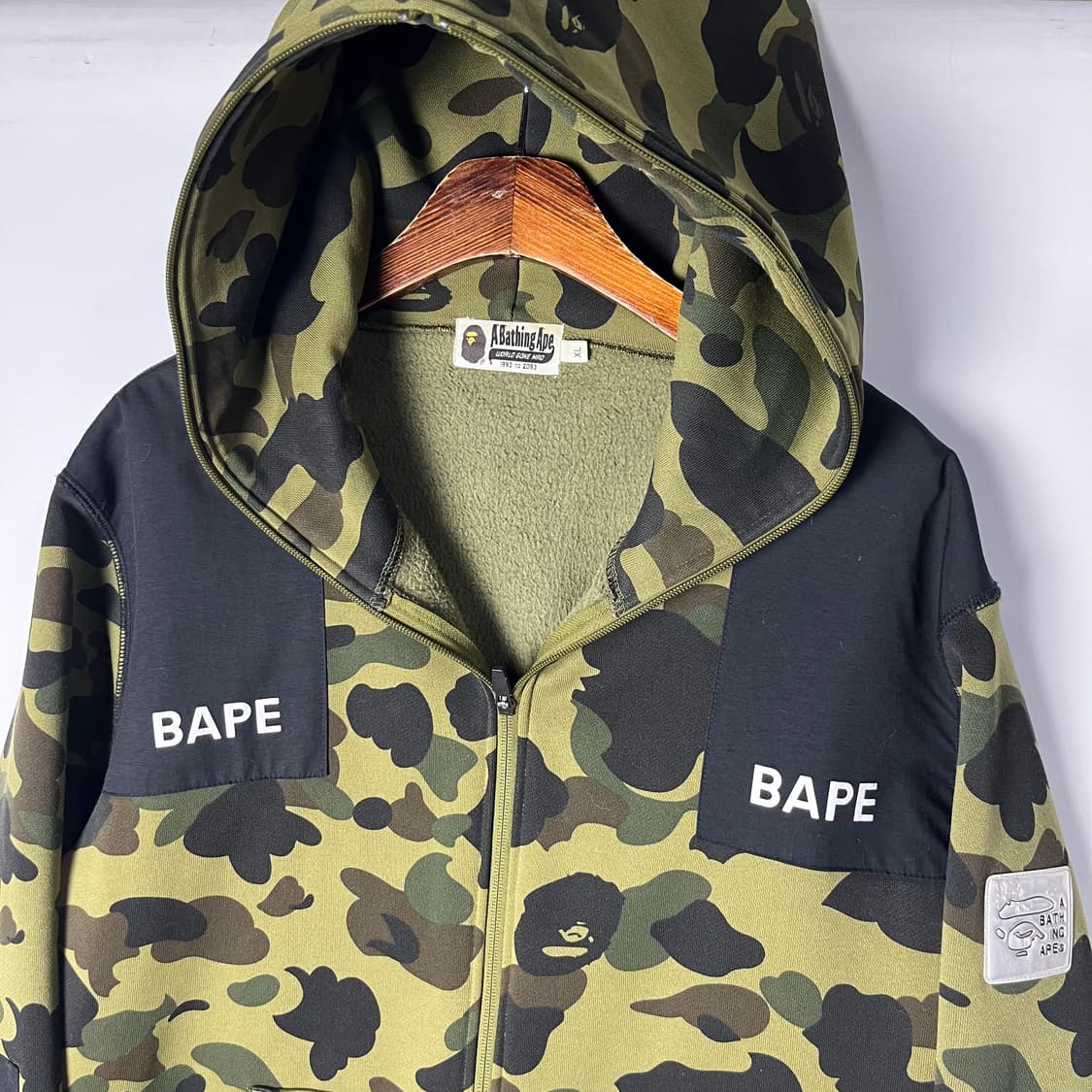 [A BATHING APE] 베이프 밀리터리 카모 패널 후드집업 상품이미지3