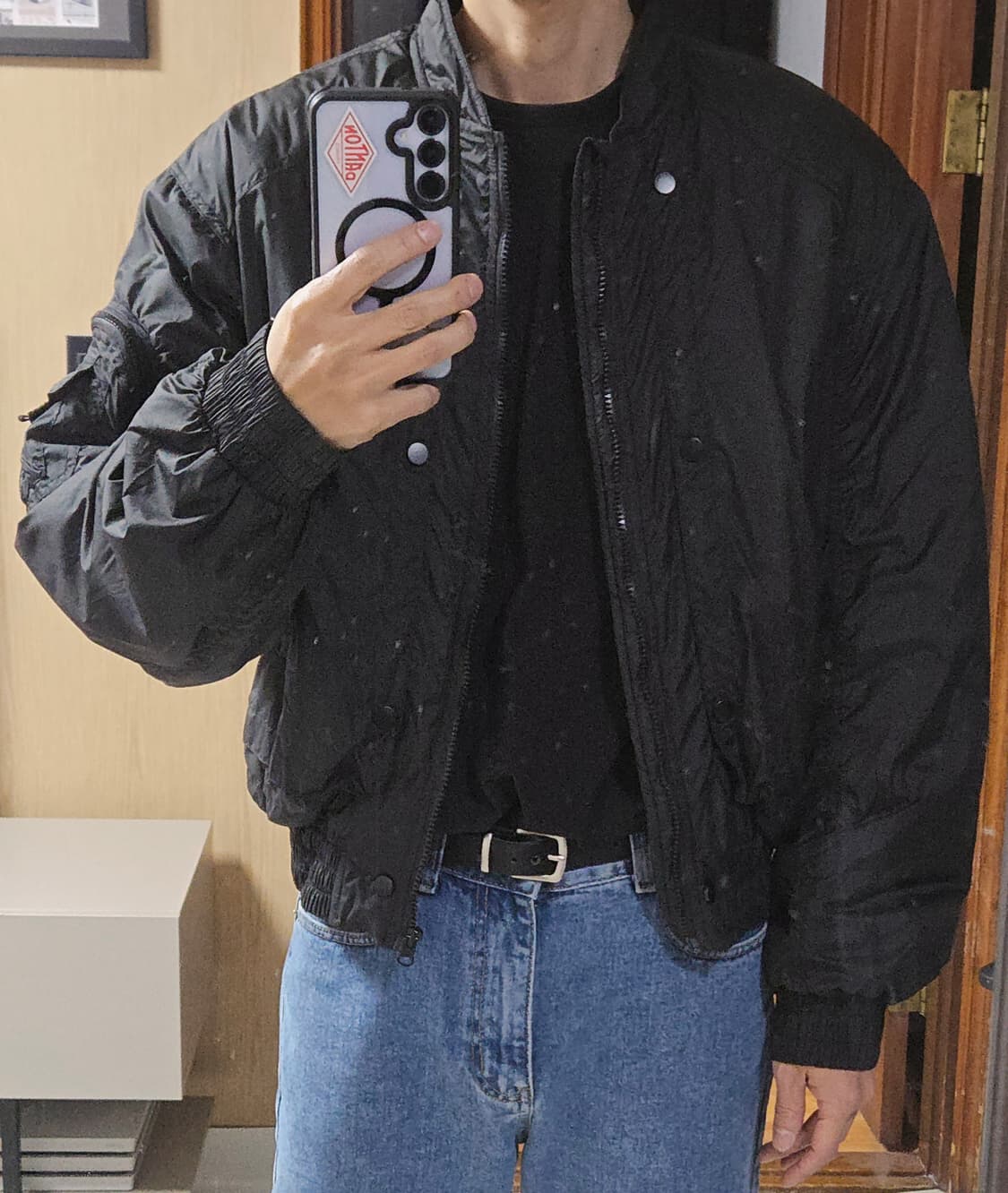 (착샷) 유먼트 나일론 크롭 ma1 자켓 마원 상품이미지9