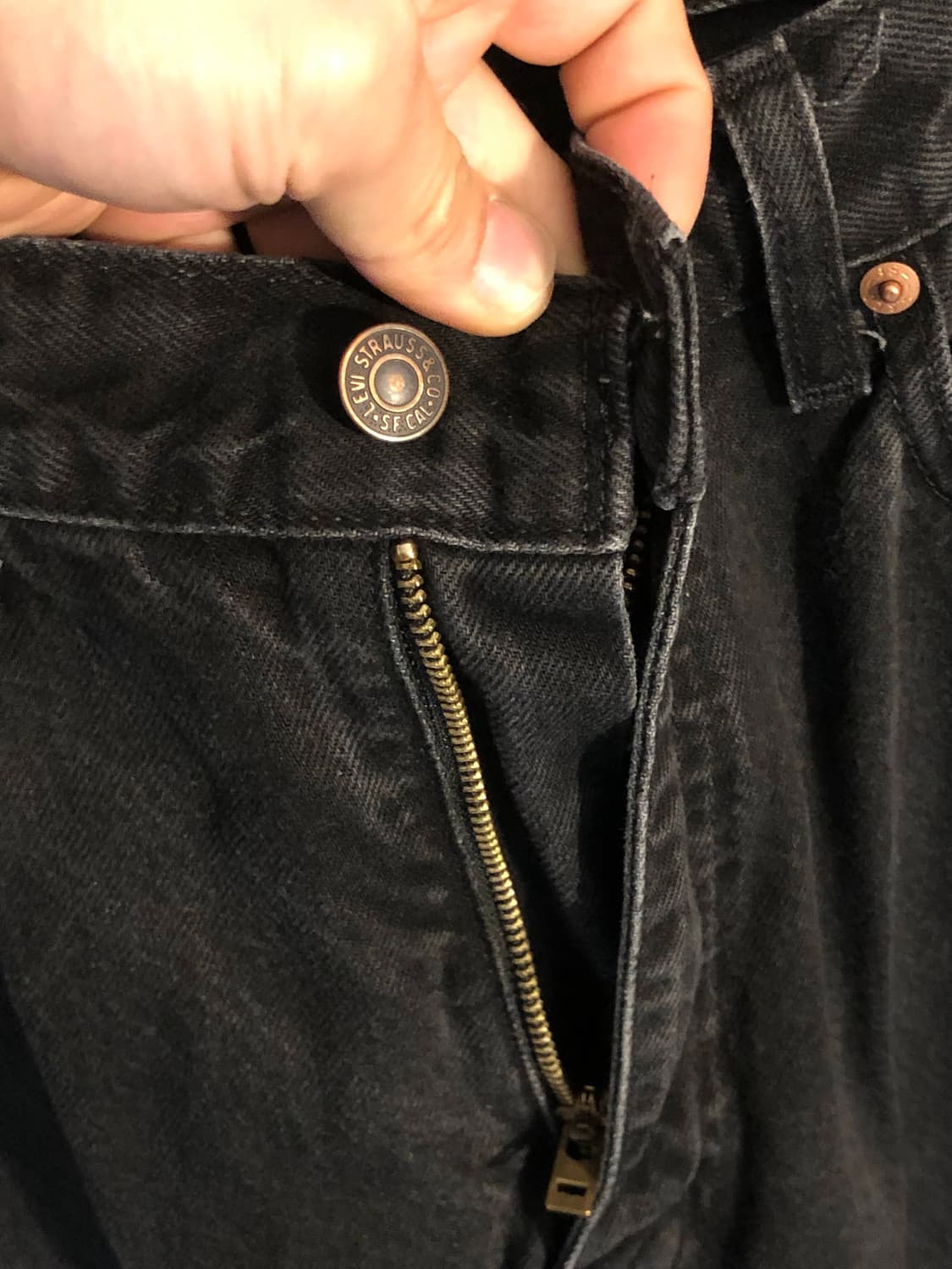 리바이스 555 '96 릴렉스드 스트레이트 흑청 데님 블랙진 34x32 상품이미지5