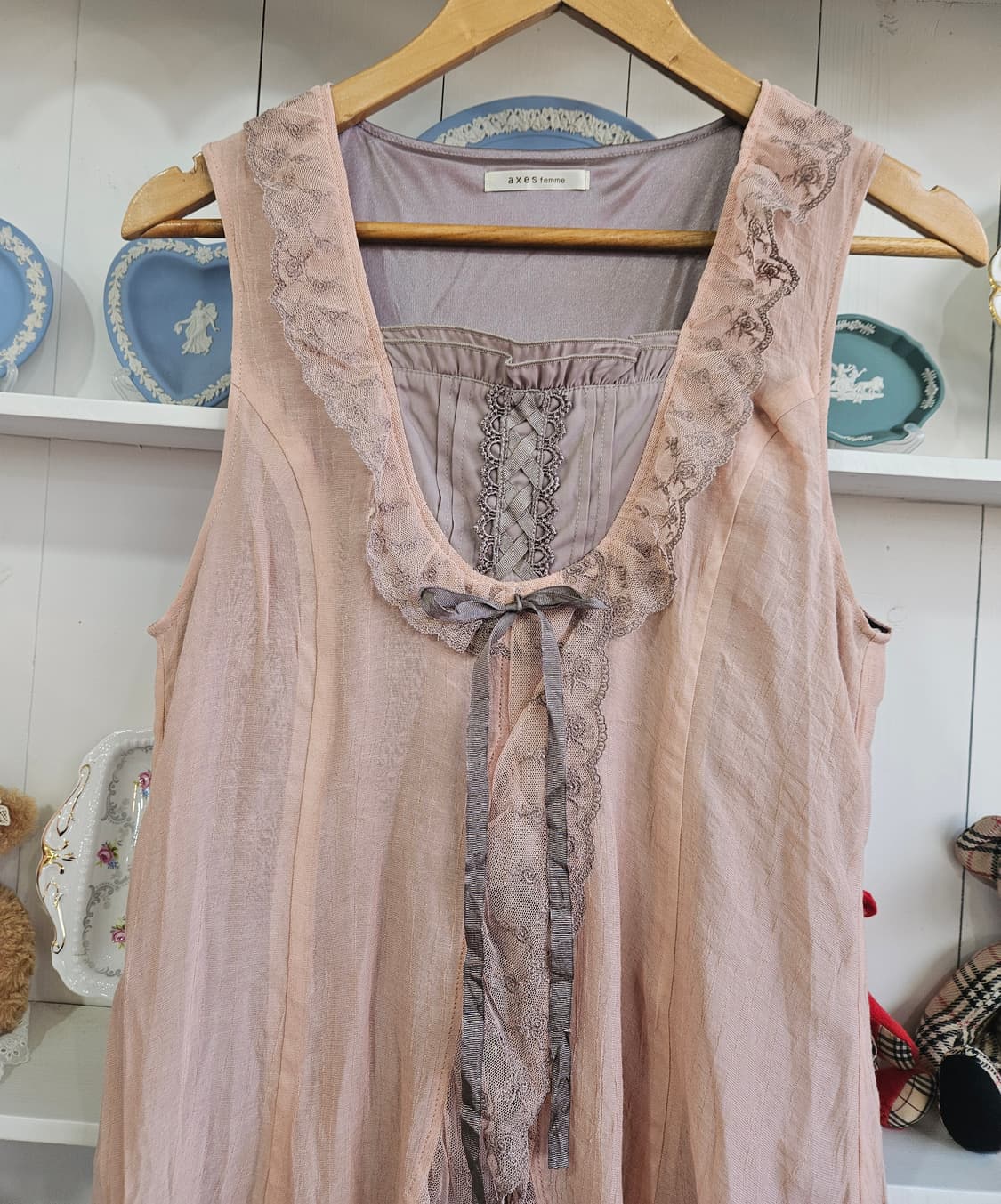 axes femme 레이스 레이어드 쉬폰 원피스 상품이미지3